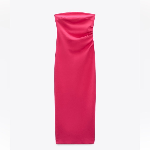 Zara MIDI DRESS. Fuchsia. Size S. New with Tags. - Picture 6 of 8